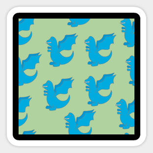 Baby Blue Dragon Pattern Seamless Sticker